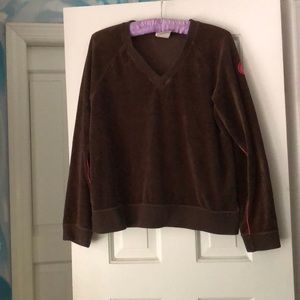 Lacoste velour brown sweatshirt for woman